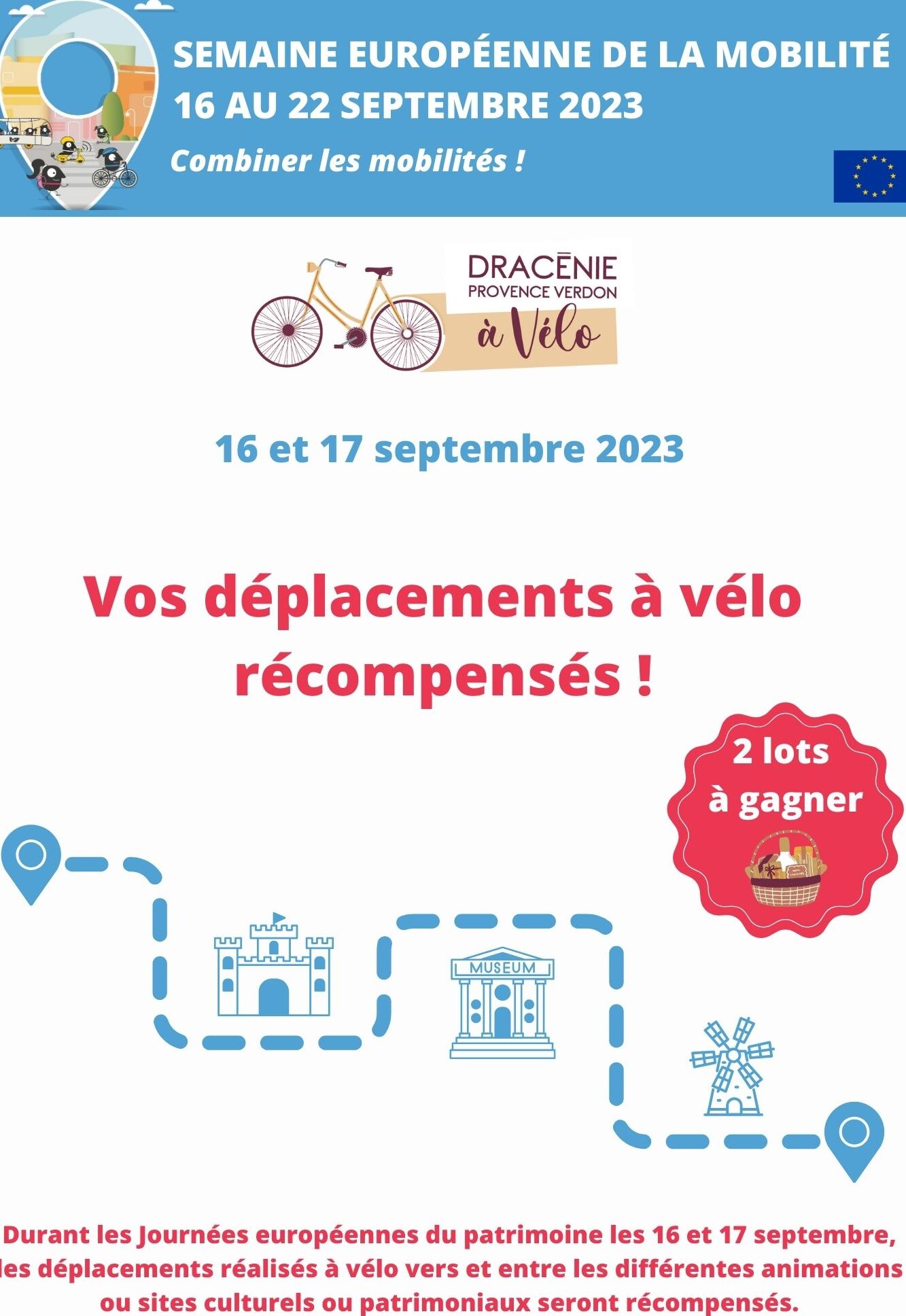 Tous à vélo pour les journées européennes du patrimoine les 16 et 17 septembre !!